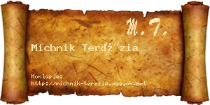 Michnik Terézia névjegykártya